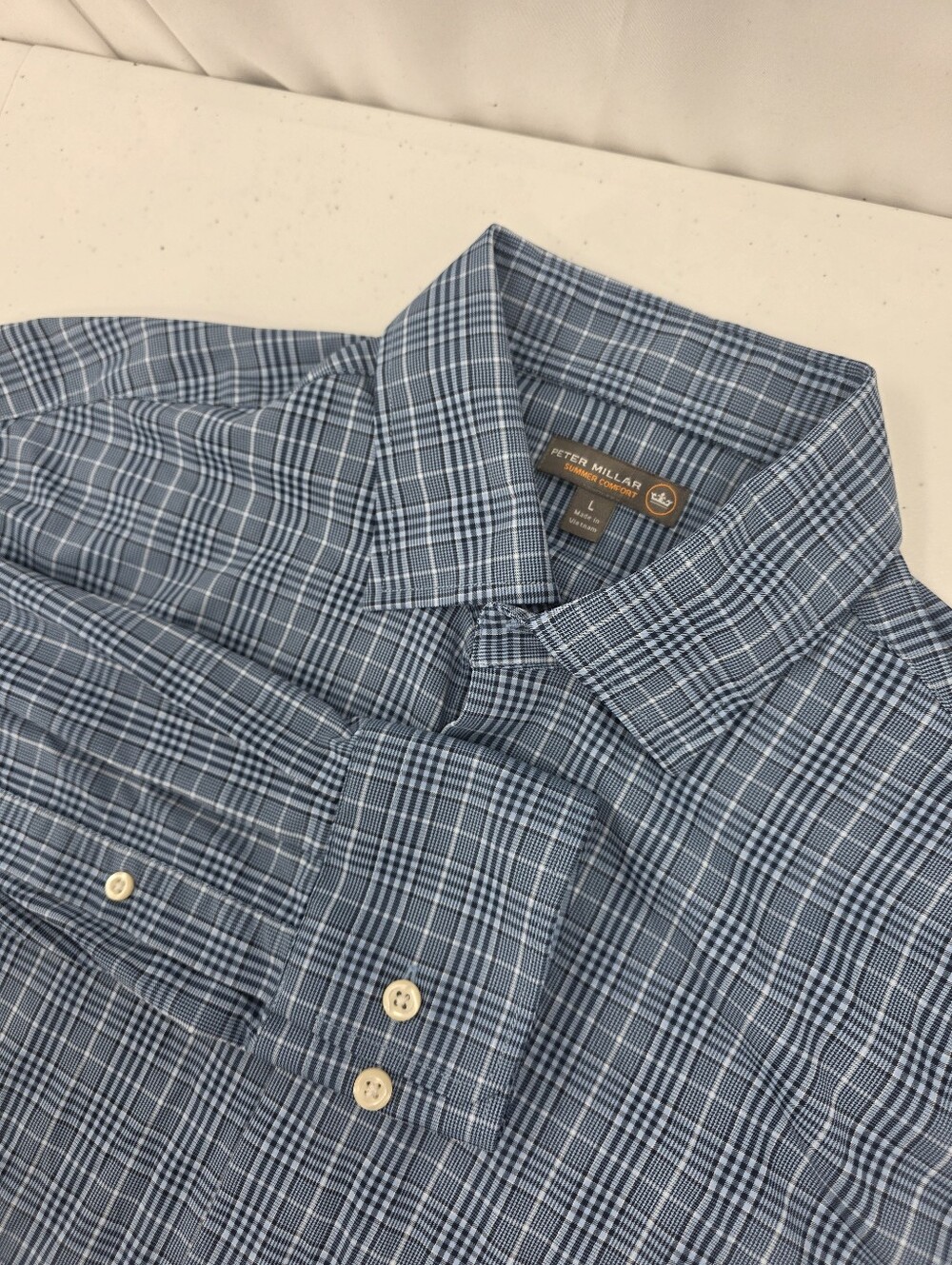 Peter Millar Summer Comfort Long Sleeve Stretch Men Large Woodlands County Club.